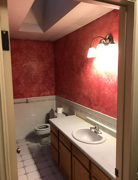 Bathroom Cathedral Ceiling Before